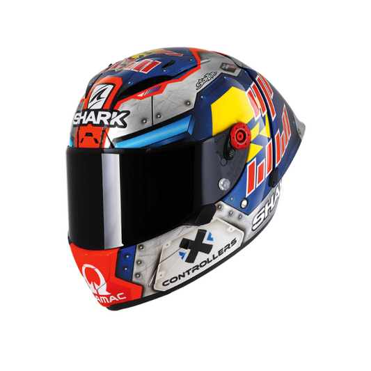 Shark Race-R Pro GP Carbon Martinator Signature Blue Chrom Orange Motorcycle