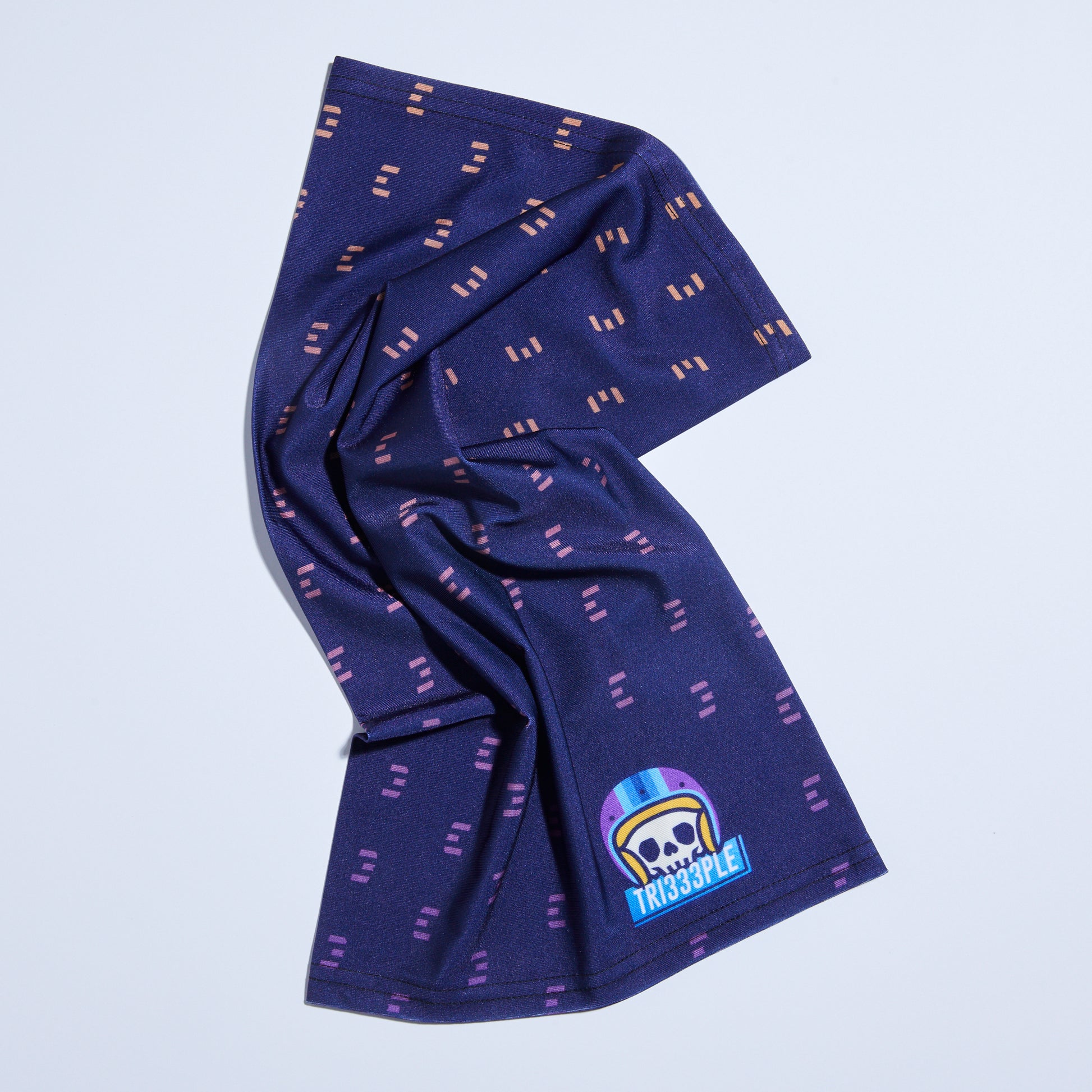 tri333ple lycra headbuff for motorcycle skully design crumpled