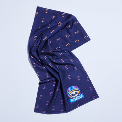 tri333ple lycra headbuff for motorcycle skully design crumpled