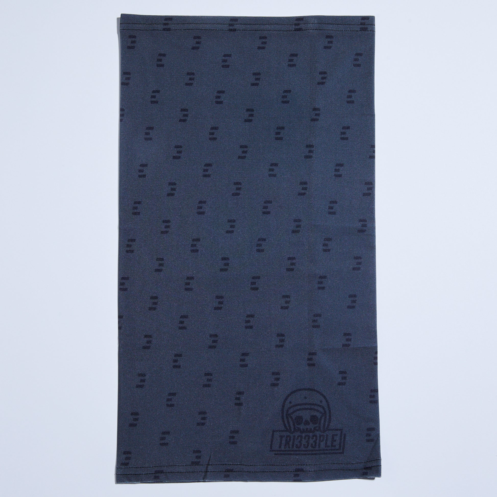 tri333ple lycra headbuff for motorcycle skully blacked out material