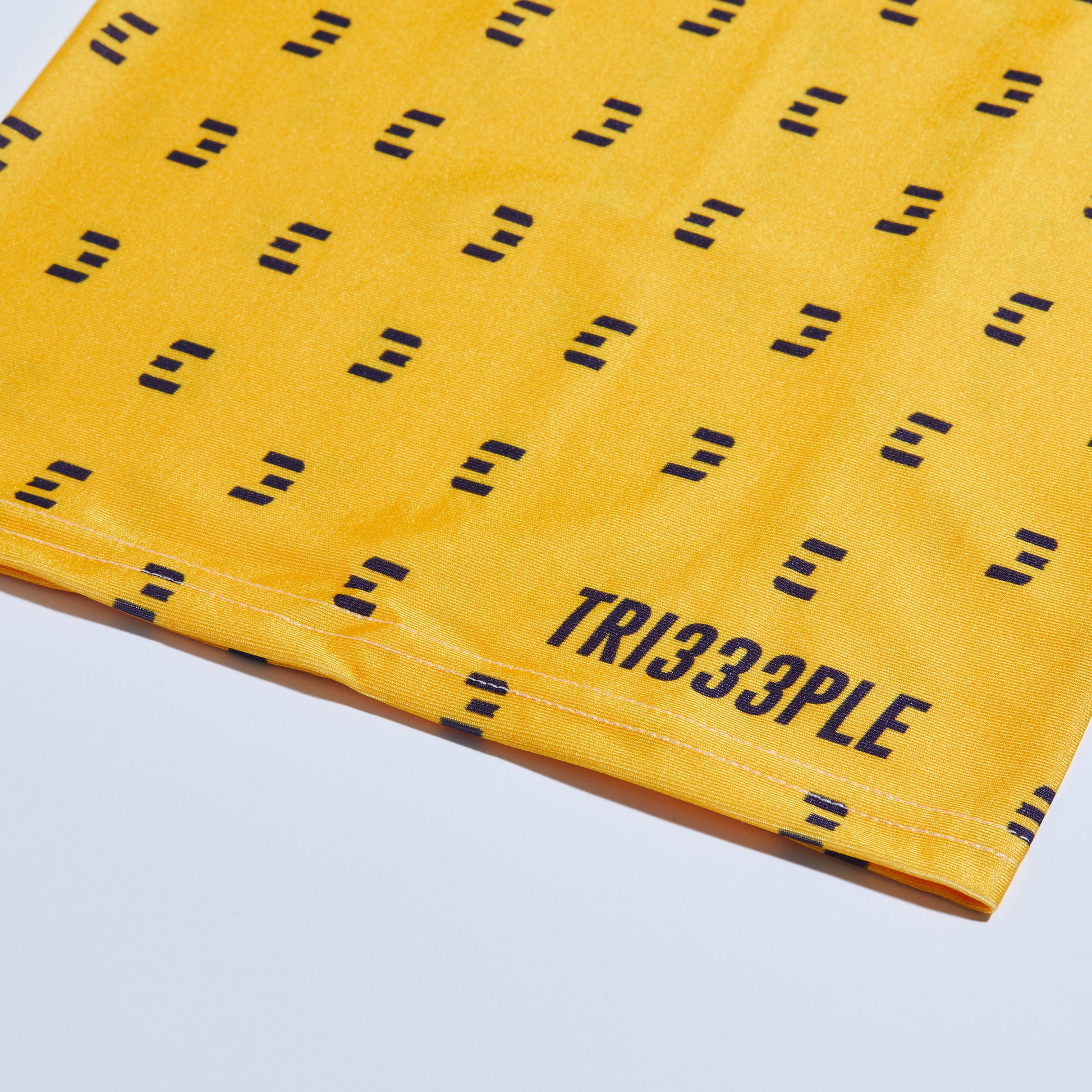 tri333ple lycra headbuff for motorcycle mustard bastard close up