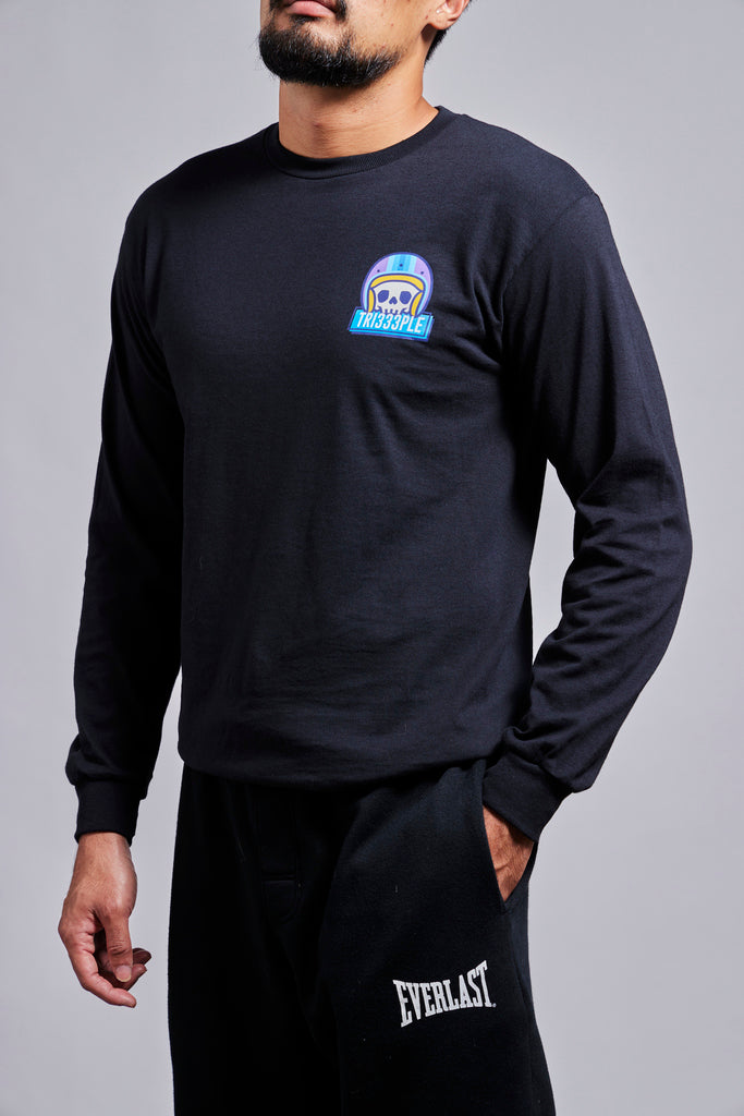 tri333ple motorcycle long sleeve shirt front view