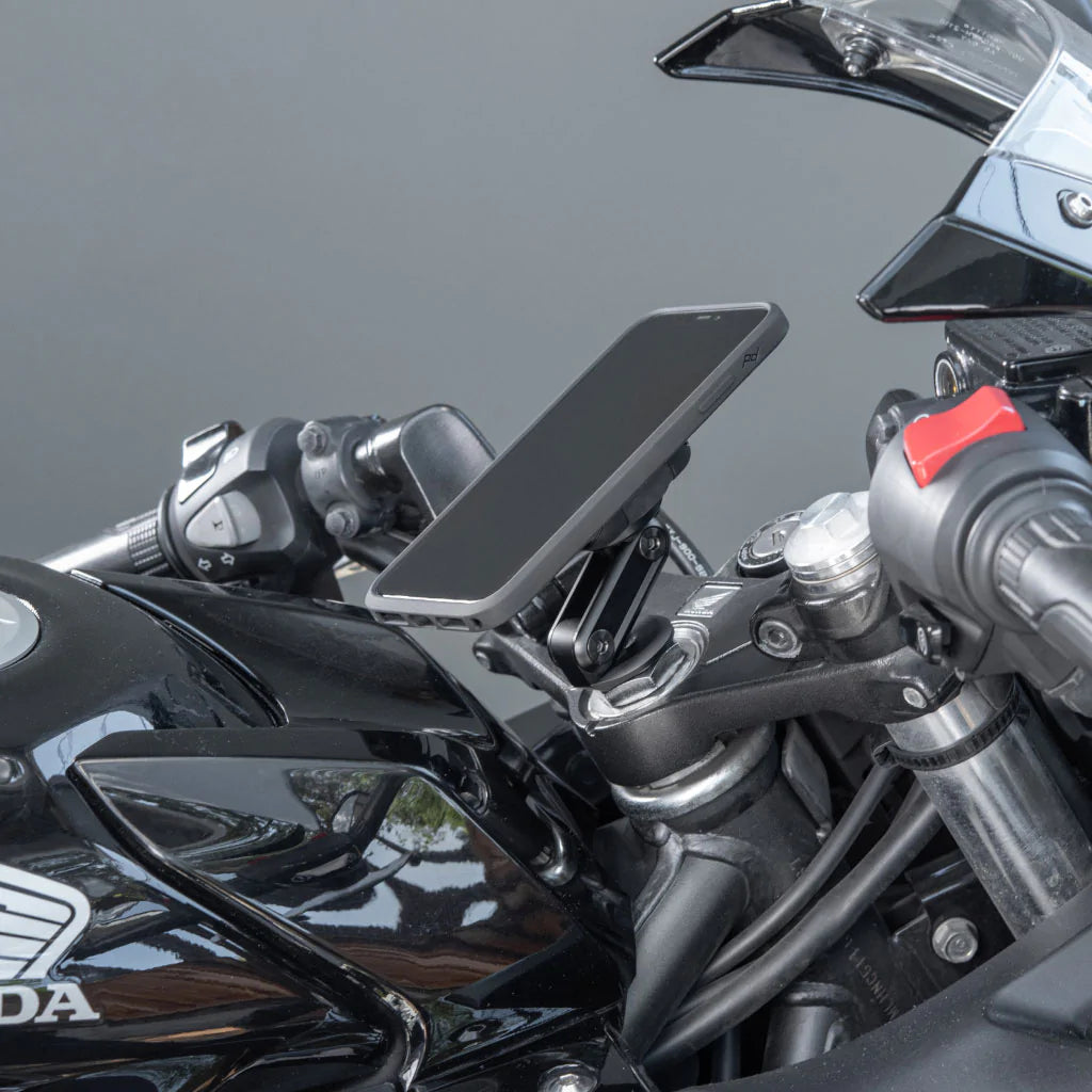 Peak Design Motorcycle Stem Mount on a handlebar