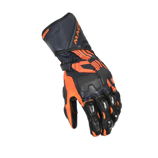 Macna Powertrack Black/ Orange/ Dark Blue Glove for motorcycle track gear main photo