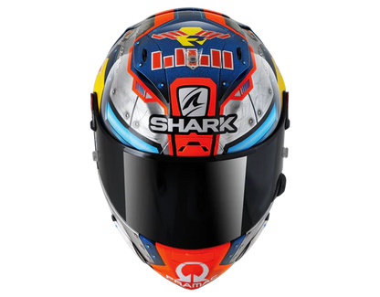 Shark Race-R Pro GP Carbon Martinator Signature Blue Chrom Orange Motorcycle top view