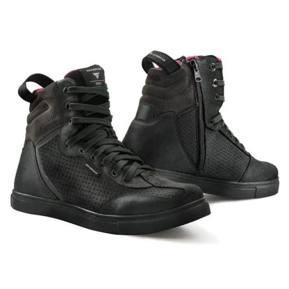 Shima REBEL WP Women Black Waterproof Shoes for motorcycle riding with black laces
