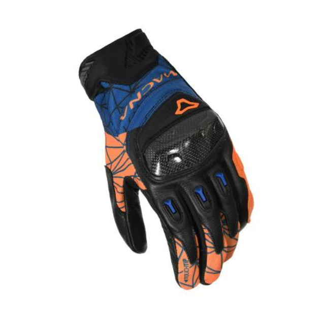Macna Rocco Black/ Orange/ Dark Blue Glove for motorcycles main