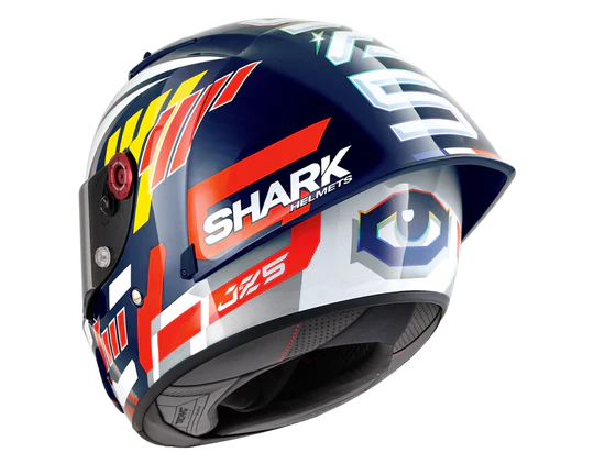 Shark Race-R Pro GP Carbon Zarco Signature Blue White Red Motorcycle rear view