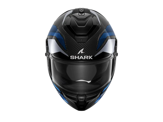 Shark Spartan GT Pro Carbon Ritmo Black Blue Grey Helmet Motorcycle rear view