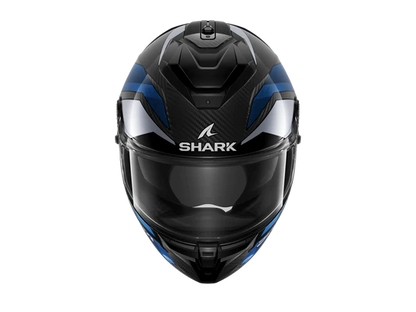 Shark Spartan GT Pro Carbon Ritmo Black Blue Grey Helmet Motorcycle rear view