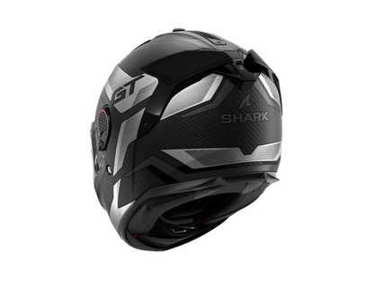 Shark Spartan GT Pro Carbon Ritmo Matt Black Grey Helmet Motorcycle rear view