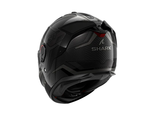 Shark Spartan GT Pro Carbon Ritmo Black Grey Helmet Motorcycle rear view