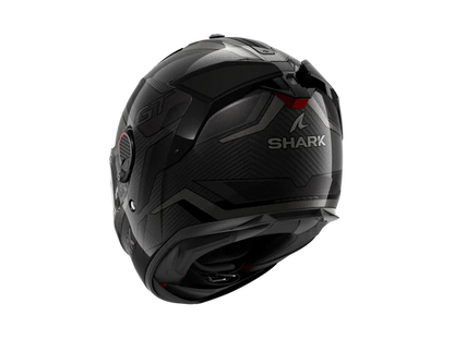 Shark Spartan GT Pro Carbon Ritmo Black Grey Helmet Motorcycle rear view