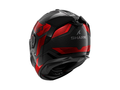 Shark Spartan GT Pro Carbon Ritmo Black Red Grey Helmet Motorcycle rear view