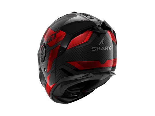 Shark Spartan GT Pro Carbon Ritmo Black Red Grey Helmet Motorcycle rear view