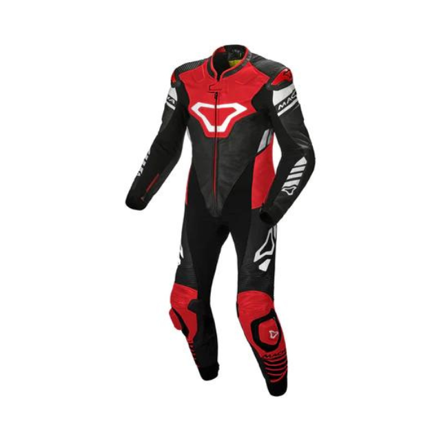 Macna Tracktix Black/Red/White One Piece Motorcycle TrackSuit